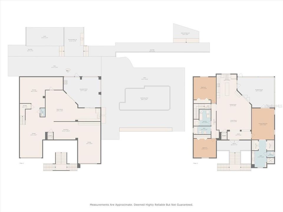 Floor plan, upstairs, downstairs and outside