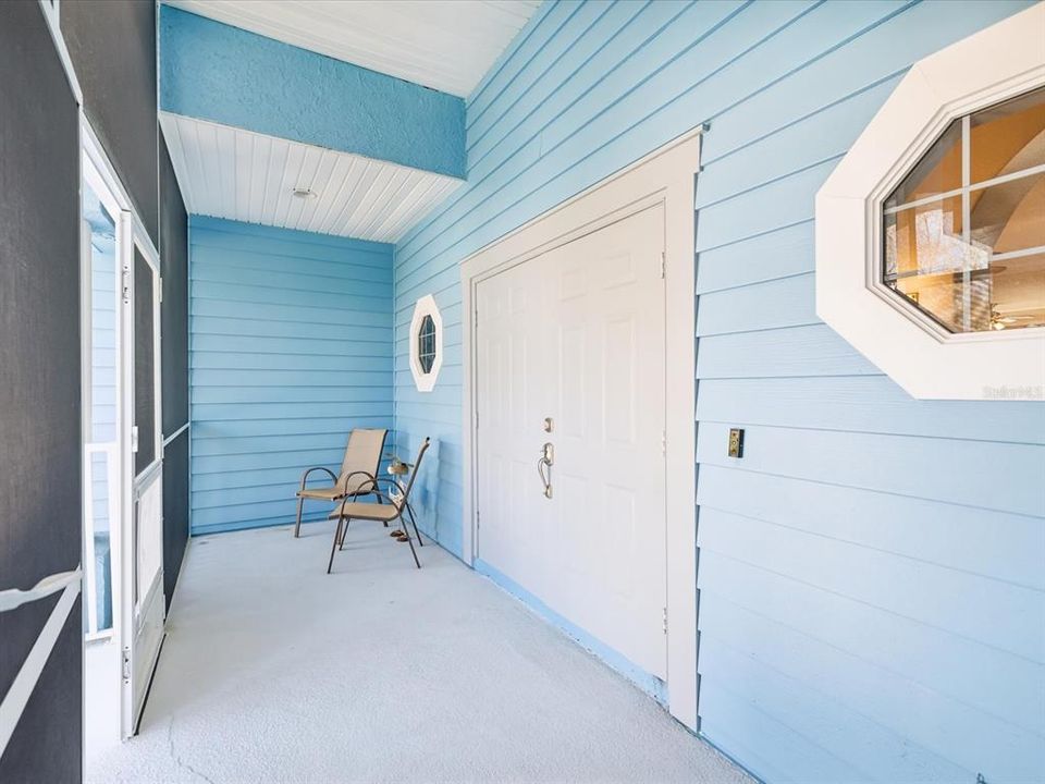 Front porch with Double Door Entry with Screen enclosure