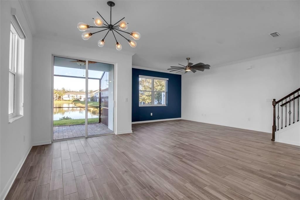 Easy to clean wood-- -oh look at that view! look porcelain tile floors