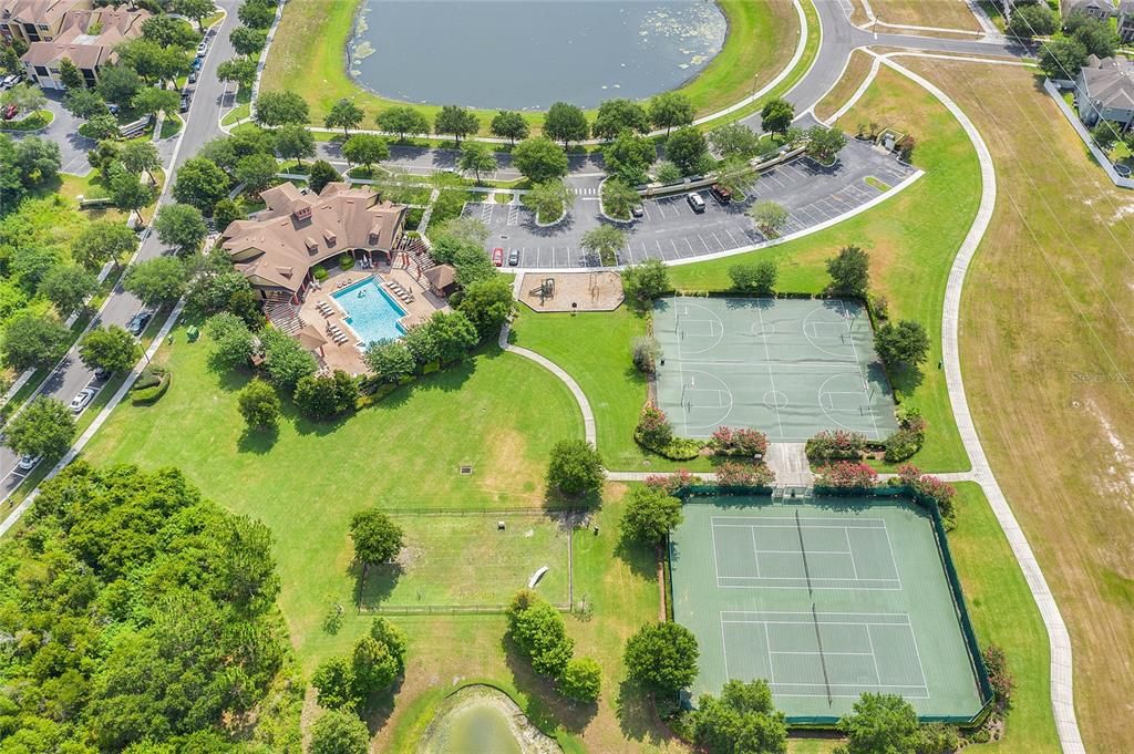 Tennis and basketball courts