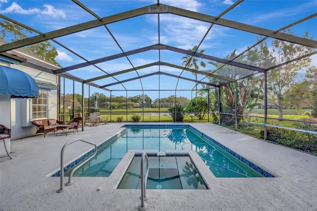 Pool Area Overlooks Pond-What a view