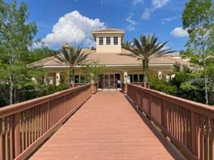 Wooden walkway to the clubhouse.