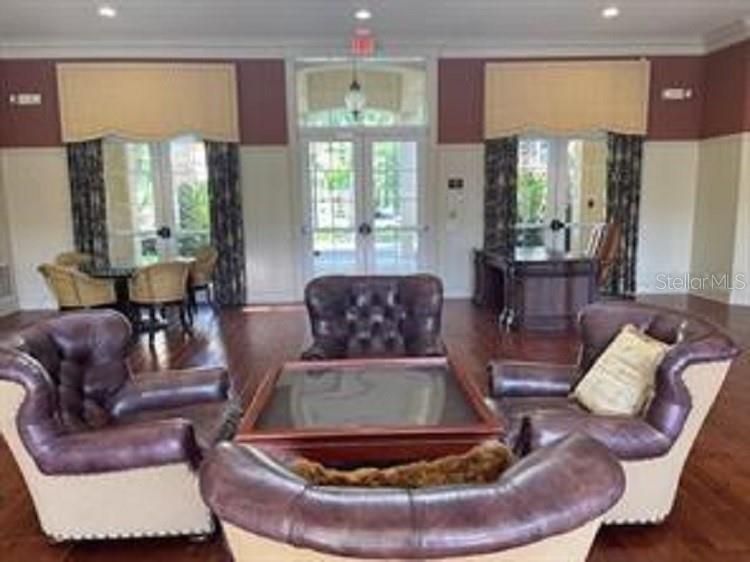 Conversation area in the clubhouse.