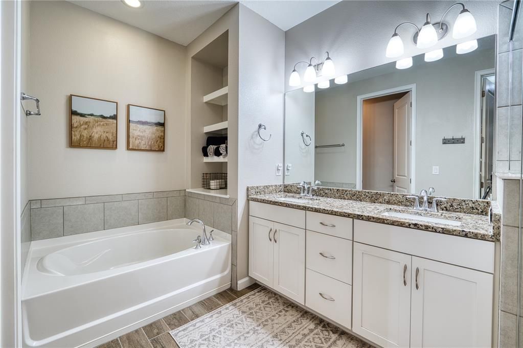 Soaking Tub with Built In Shelves