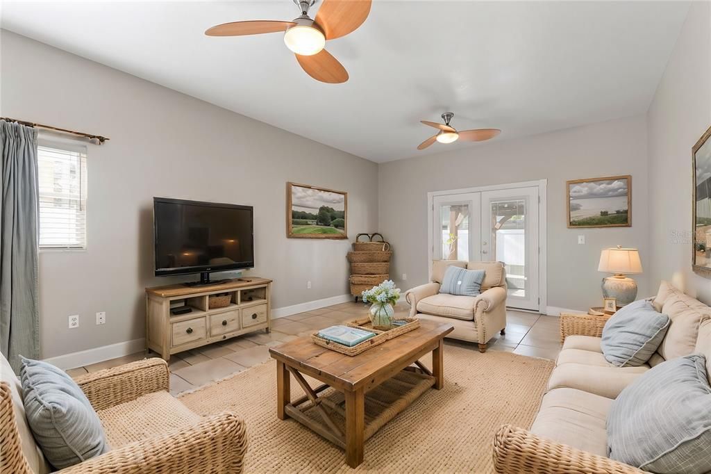 Family room virtually staged