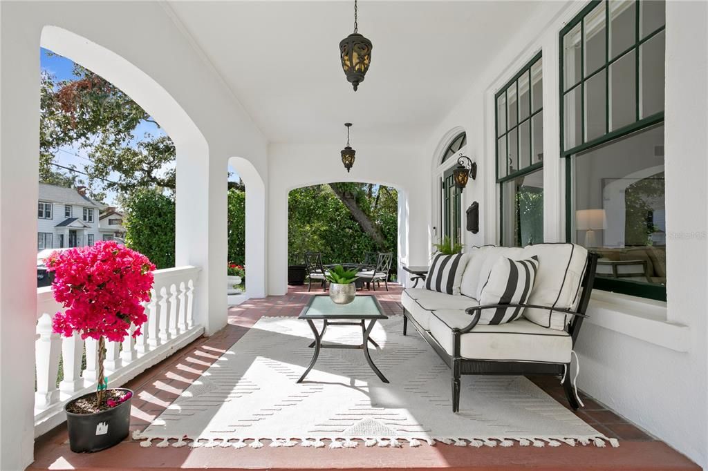 Upon arrival to the home, you’re greeted with a beautiful covered front porch..