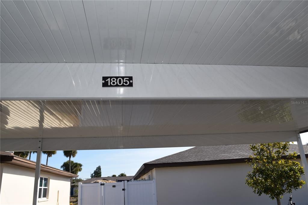 Covered reserved carport space