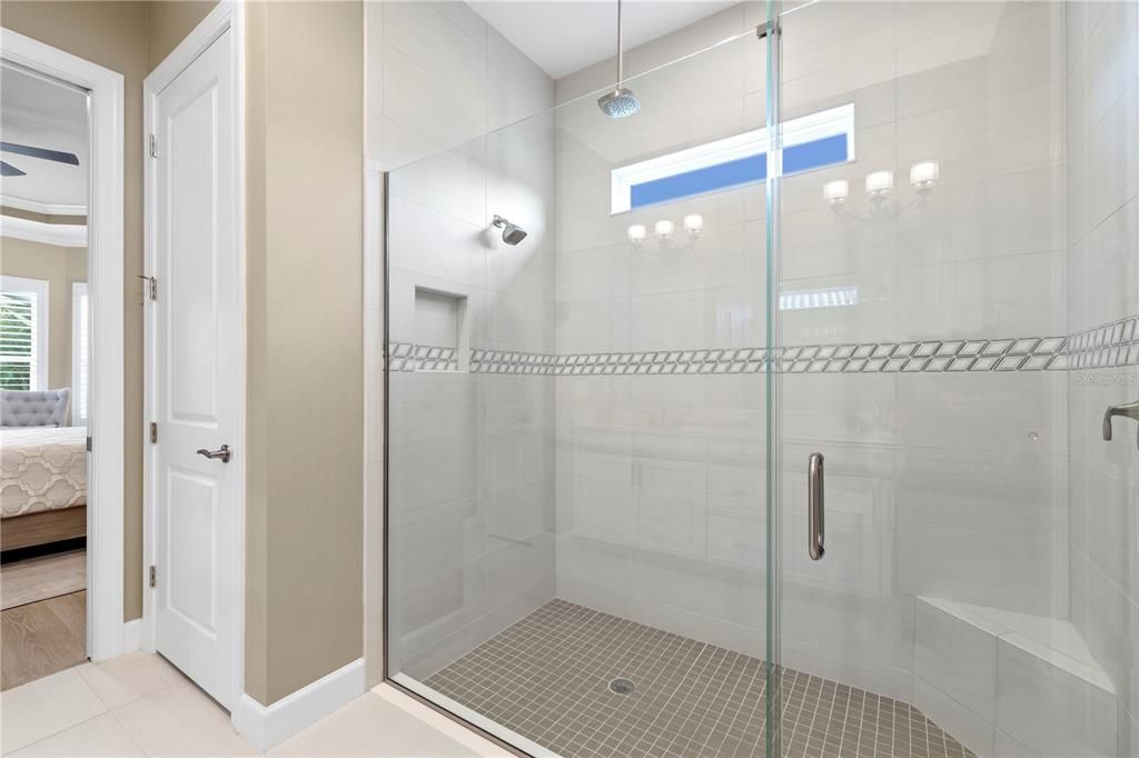 Owner's master bathroom with spa like walk-in shower.