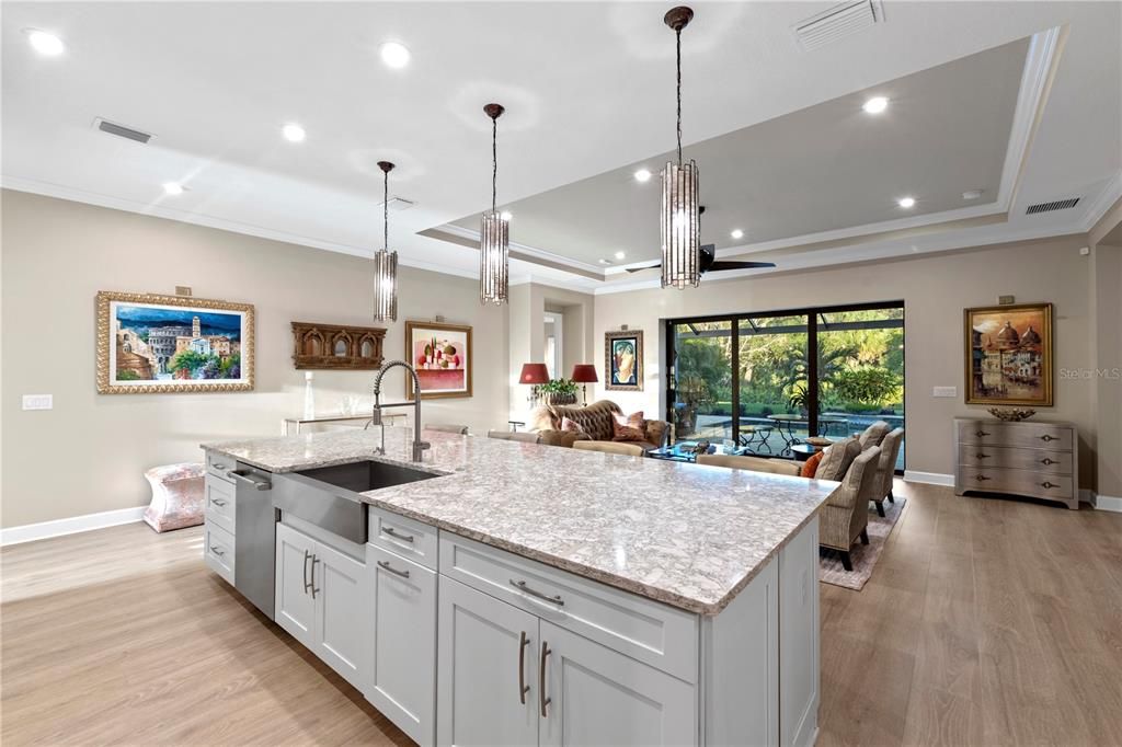 Kitchen featuring a stainless steel farmhouse style sink.