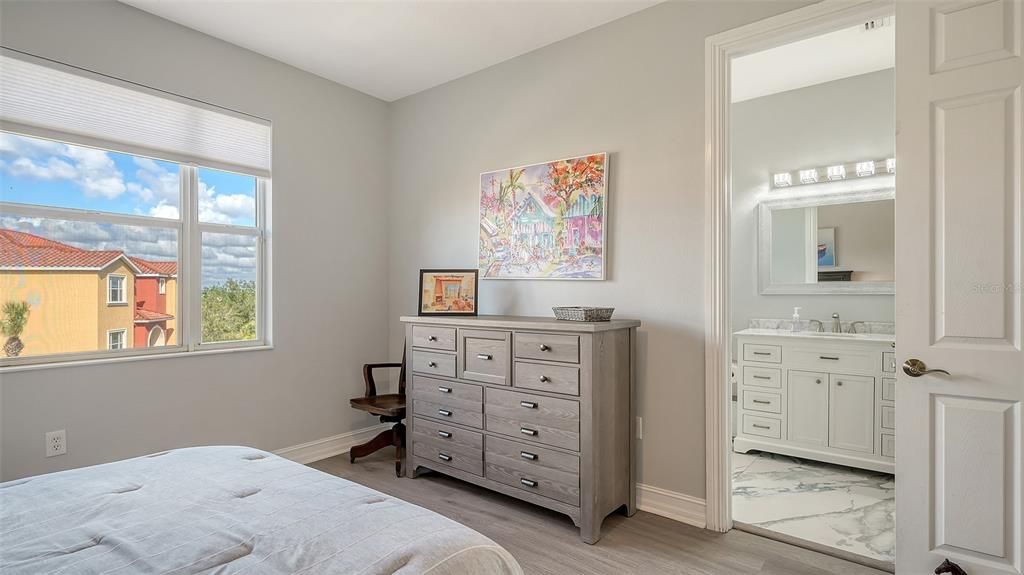 Guest bedroom and full bathroom