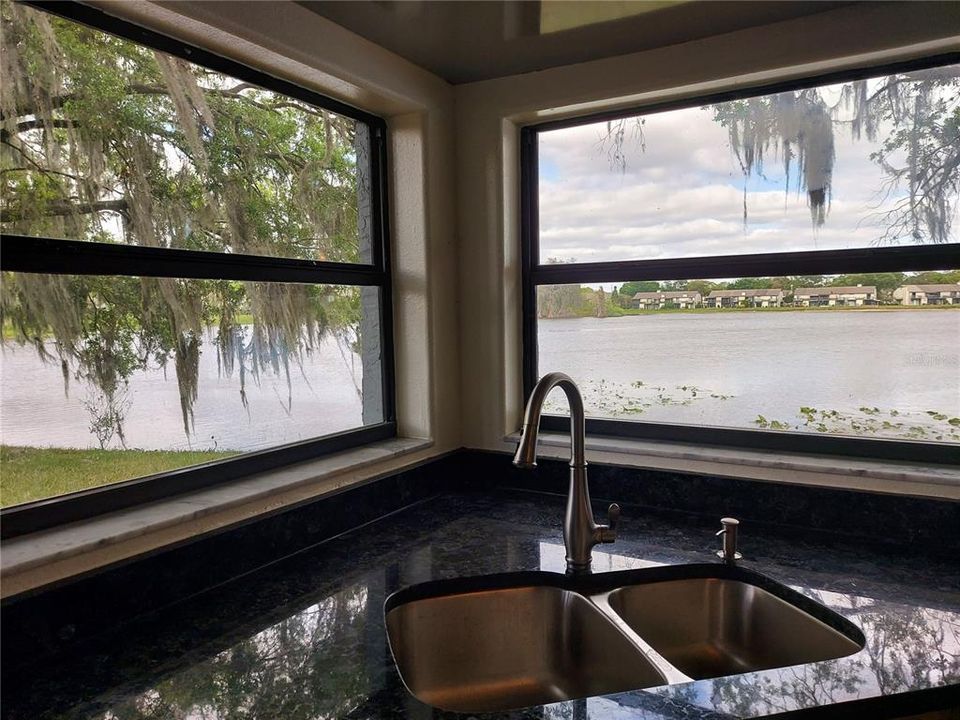 Kitchen lake view