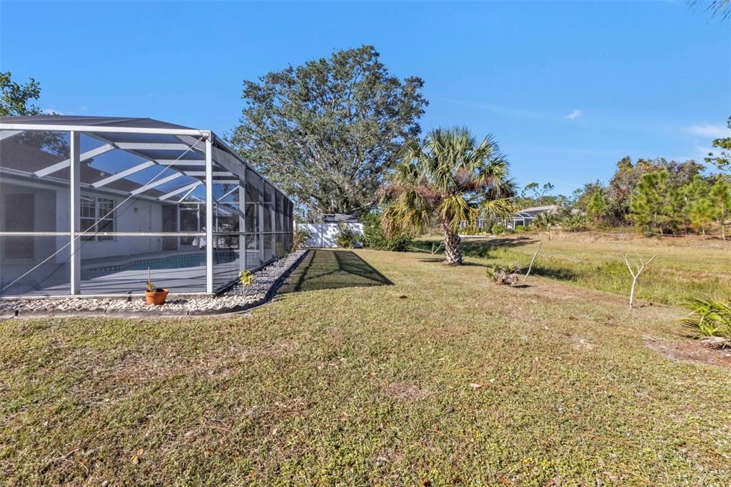 Backyard view of greenbelt for extra privacy.