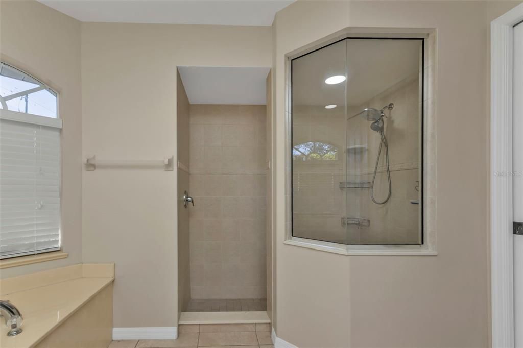 Master bathroom walk-in-shower.