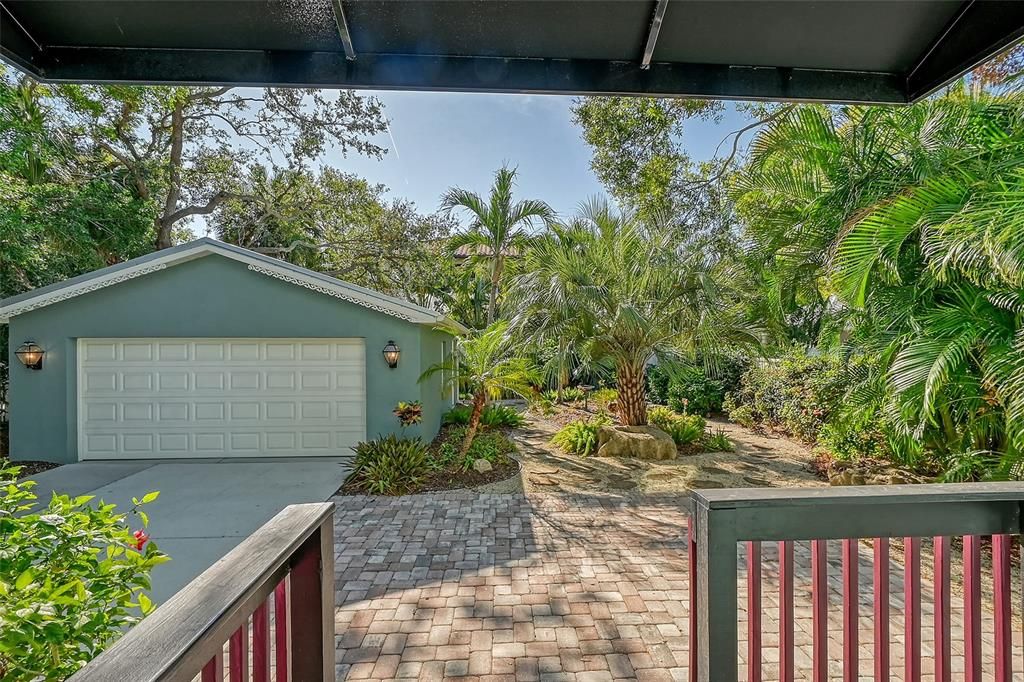 Detached GARAGE in the rear of property - view from back porch.