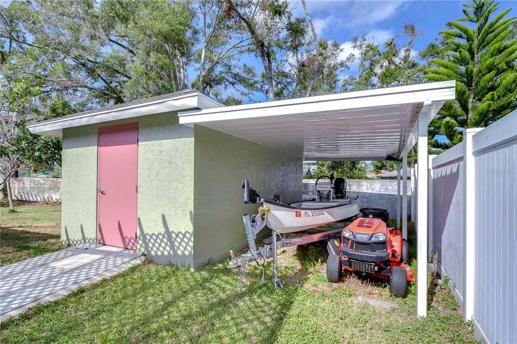 Shed with Exterior Storage Covered Port