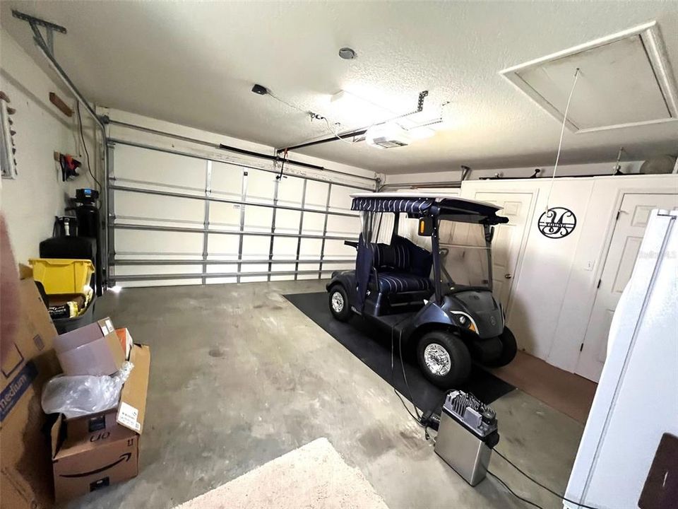 2 car garage and golf cart