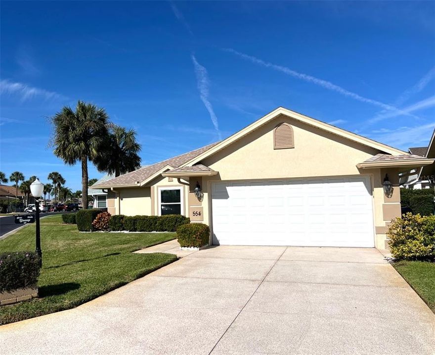 Garage and long driveway