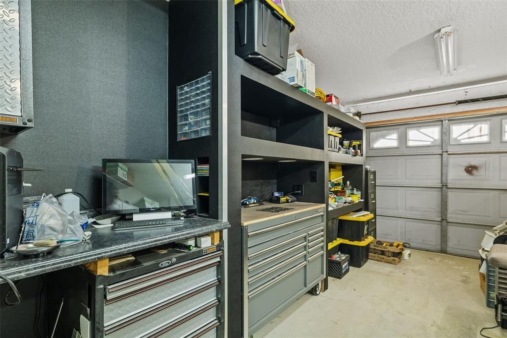 Custom Built Garage Shelving - Work Area