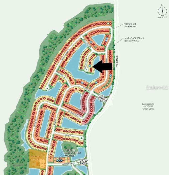 Site map: Lot 90 - Cul-de-sac with lake views