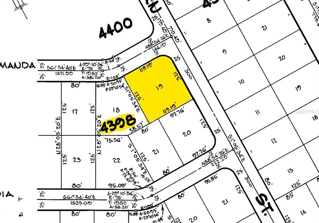 Plat Map showing the legal Size of lot.