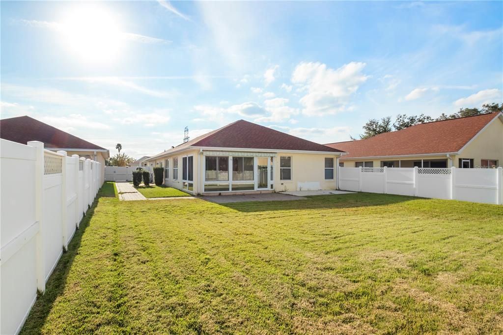 Large back and side yard - completely fenced in.