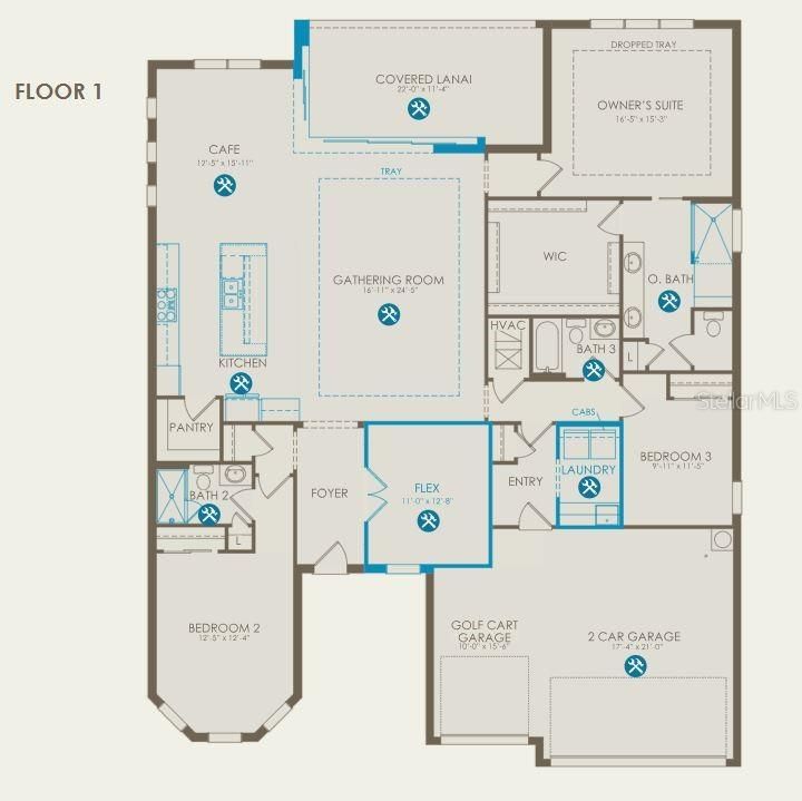 Floor plan with structural options