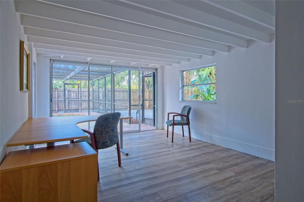 Bedroom or Office Space overlooking Pool