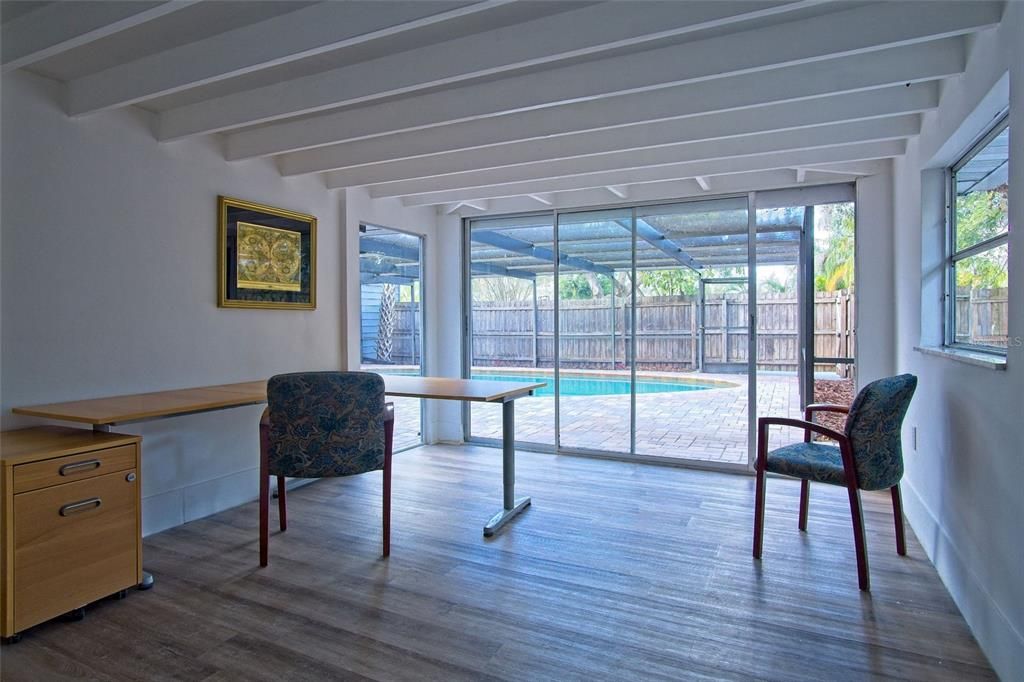 Bedroom or Office Space overlooking Pool