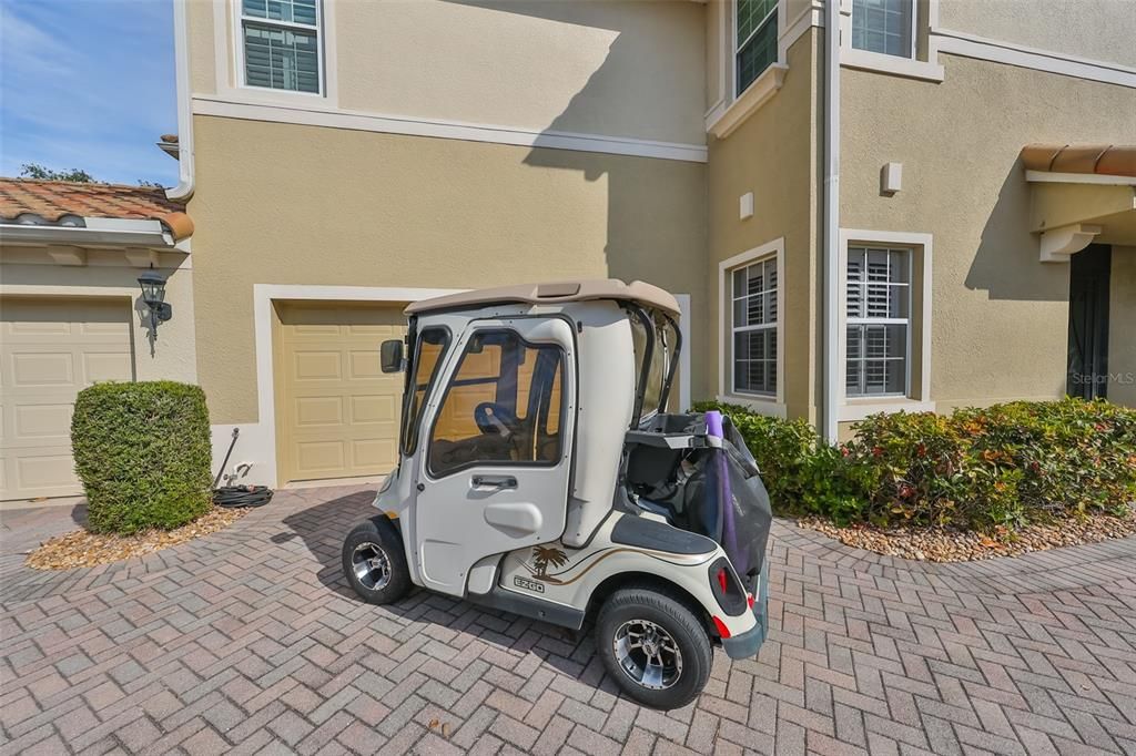 Golf cart CONVEYS with the sale of the home.