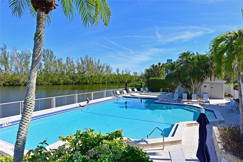 Main clubhouse lap pool, heated and cooled!