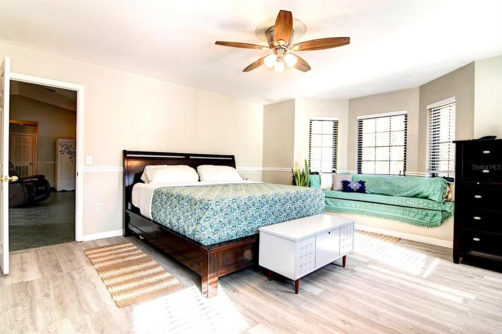 Master Bedroom with Bay Window overlooking front yard