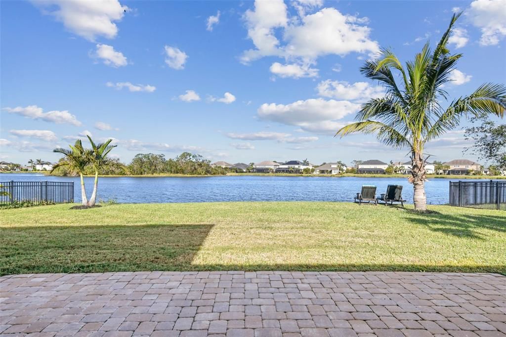 Backyard view.  Fishing is allowed for residence.