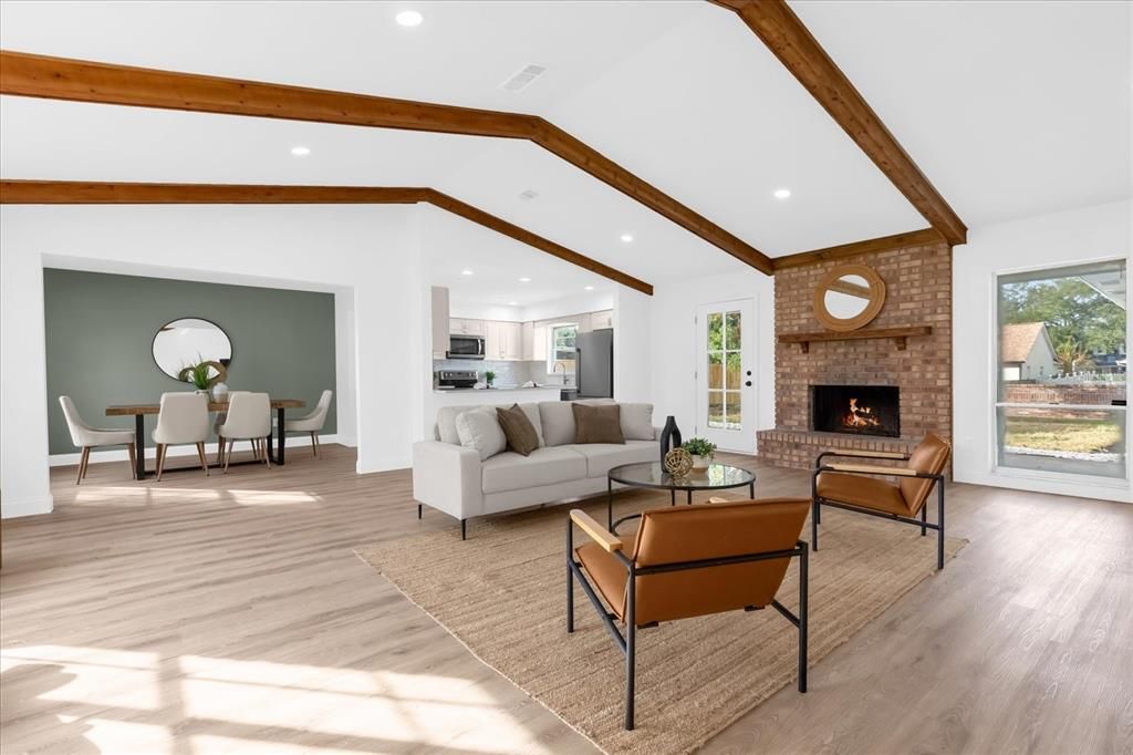 Vaulted Ceilings & Wood Burning Fireplace