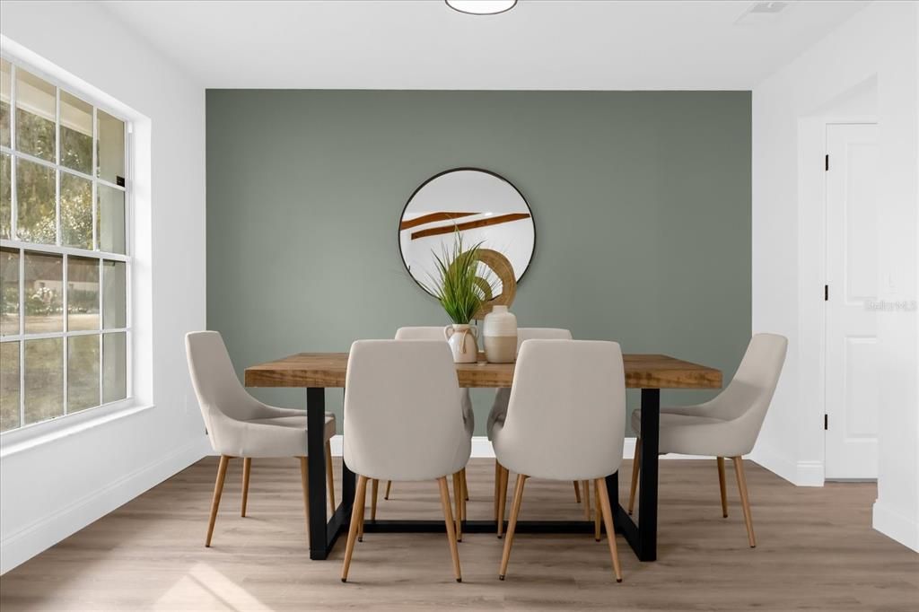 Dining Room with Accent Wall