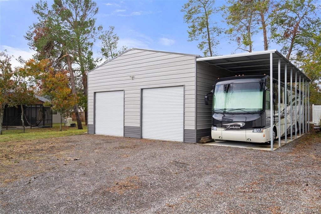 Metal Building with a Carport