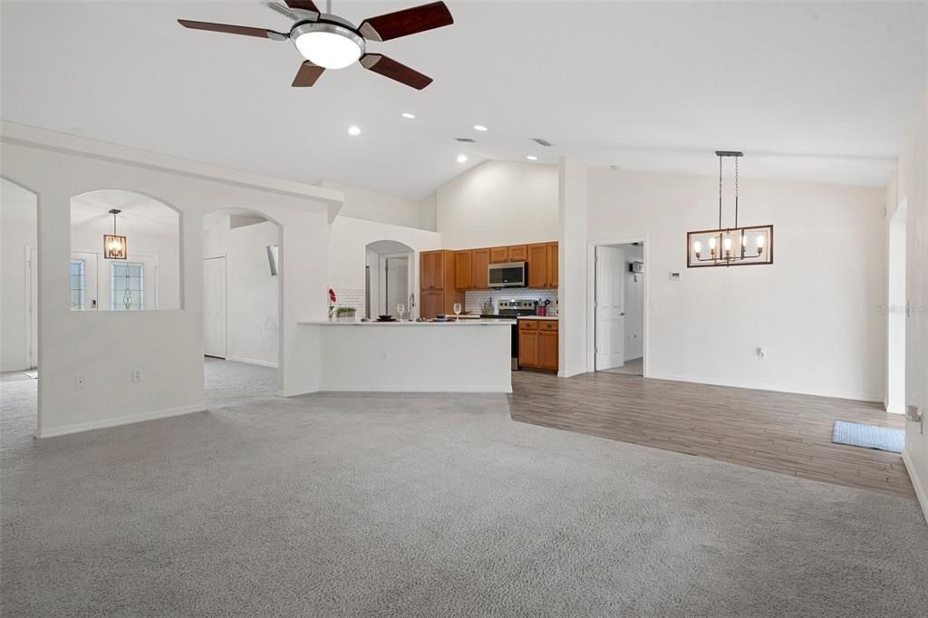 The Kitchen Overlooks the Family Room