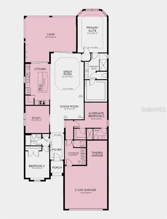 Structural options added include: bay window to primary suite, study with pocket doors, tandem garage, gourmet kitchen, first floor ceiling to 10', tray ceiling pacakge, covered extended lanai with outdoor kitchen rough-in.