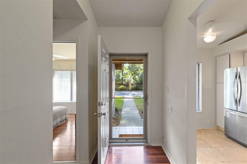 Foyer w/Front Bedroom to the Right & Kitchen to the Left