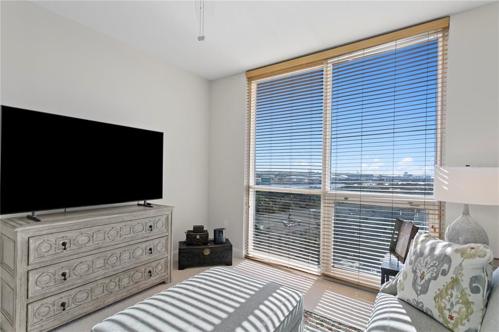 Bedroom #2 is currently used as a secondary den space but is roomy enough for a king size bed