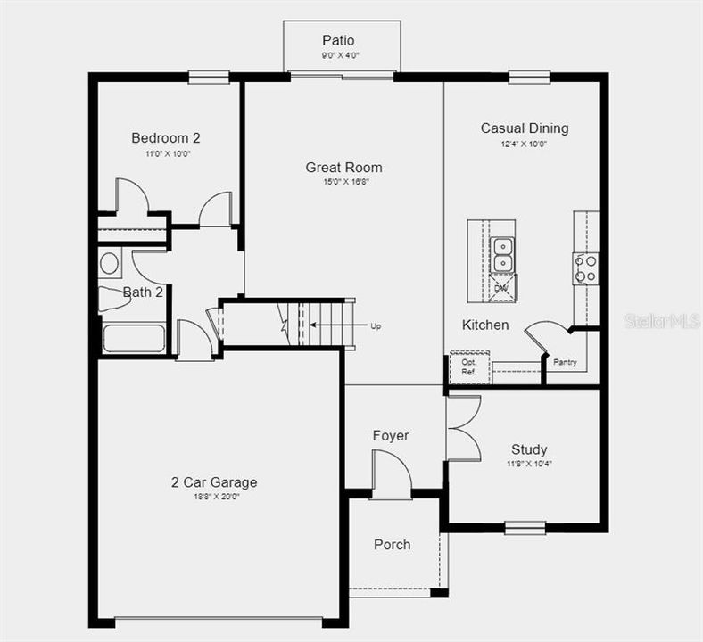 First Floor Plan - Structural options added include: covered lanai