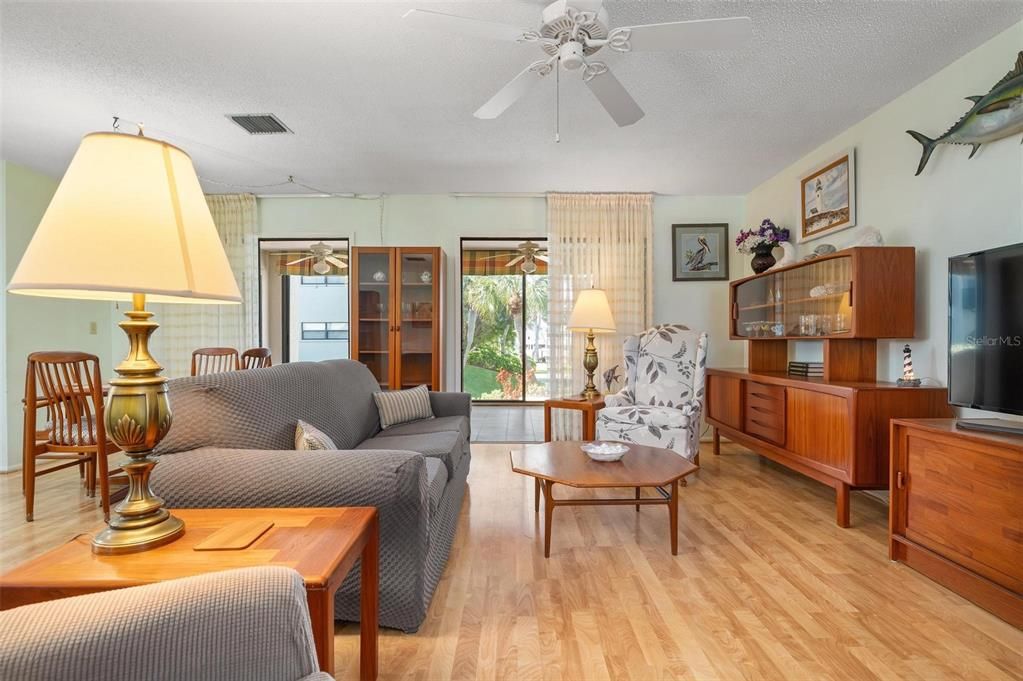 Living room with sliding doors to the lanai