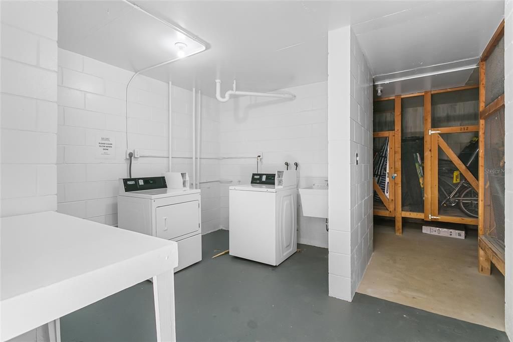 Laundry and storage on second floor; adjacent to elevator