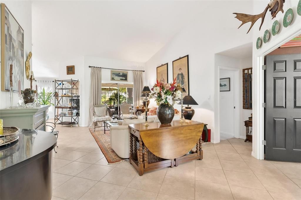 Living Room with Tile Flooring