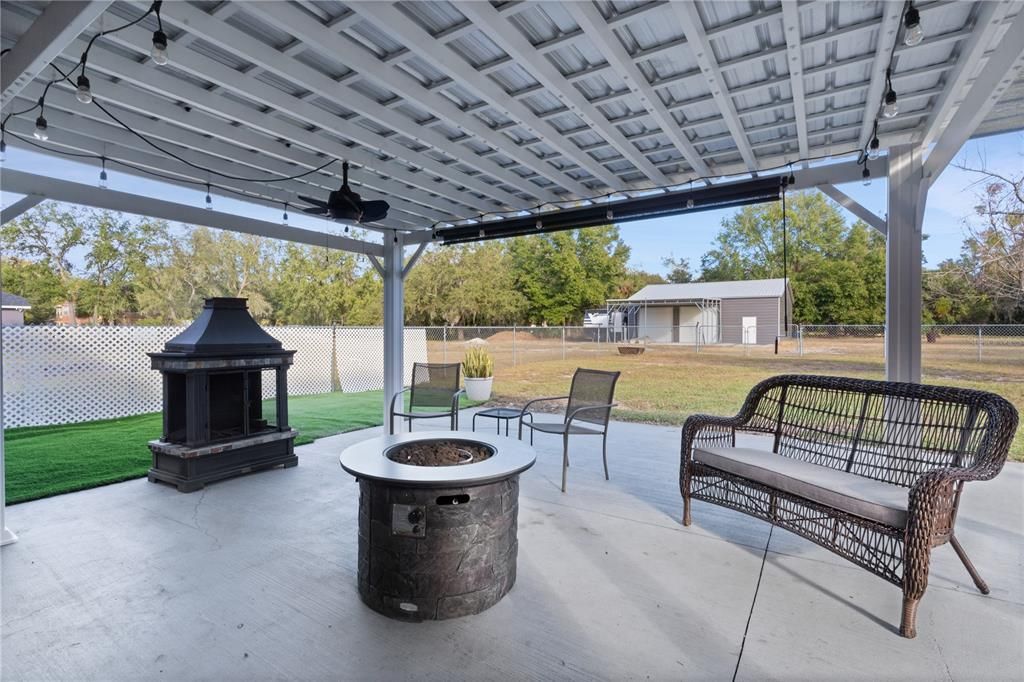 Large fenced backyard