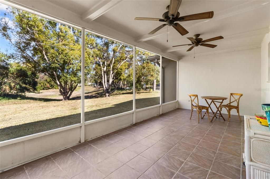 Screened in Lanai in the back.