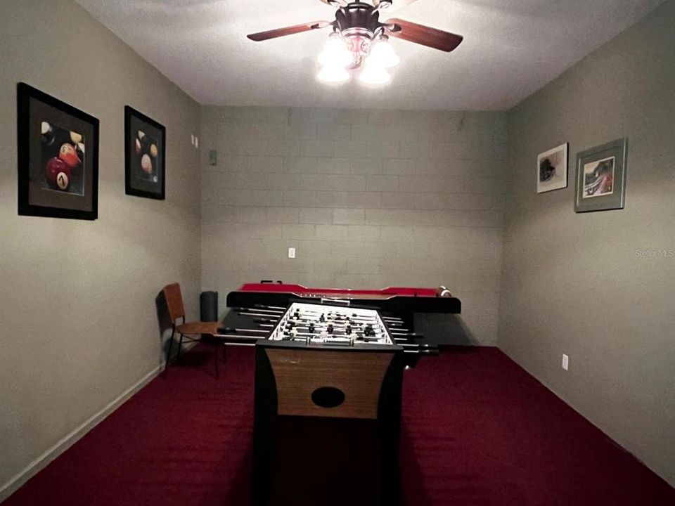 Converted garage and game room