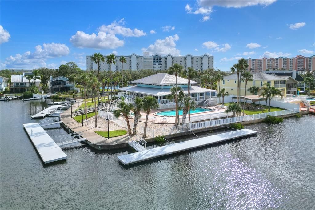 Community Clubhouse, floating dock & pool