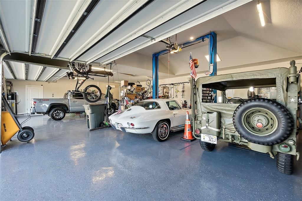 Air Conditioned garage with car lift