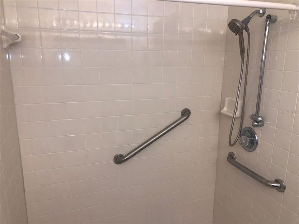 Primary Shower with Grab Bars