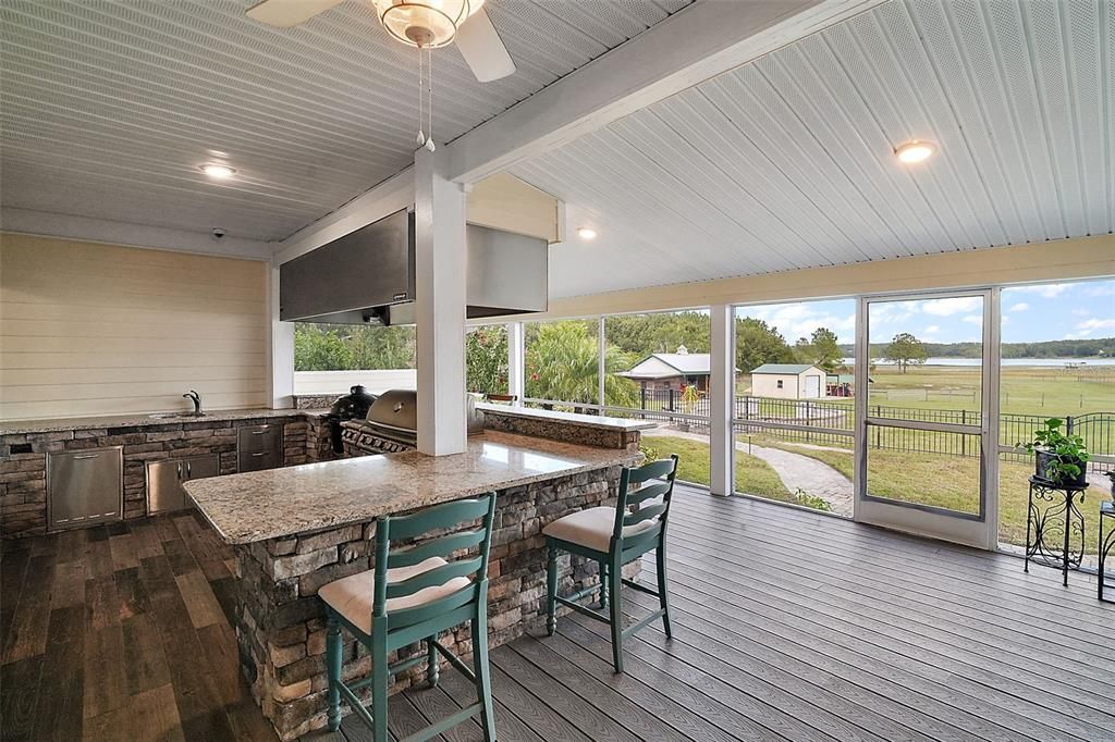 Rear Porch Outdoor Kitchen Eat at bar